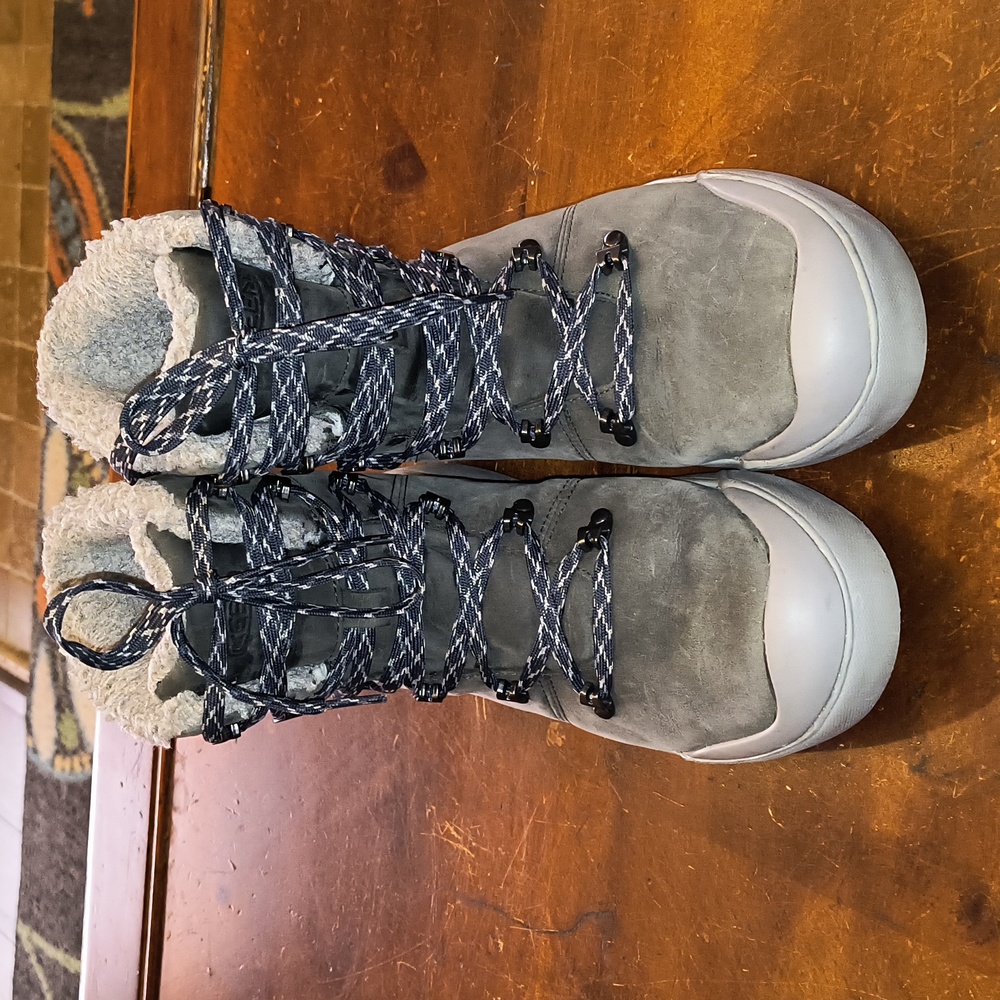 KEEN Waterproof Hiker Boots Elena Pewter/Drizzle - size 8 - Picture 2 of 13